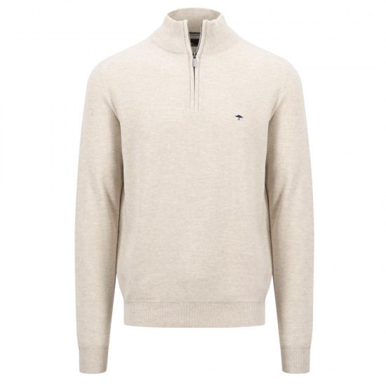 FYNCH HATTON ΠΛΕΚΤΟ HALF ZIP ΓΚΡΙ