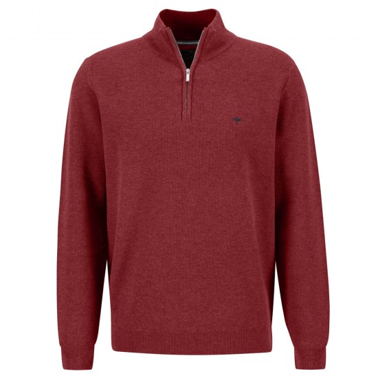 FYNCH HATTON ΠΛΕΚΤΟ HALF ZIP ΚΟΚΚΙΝΟ