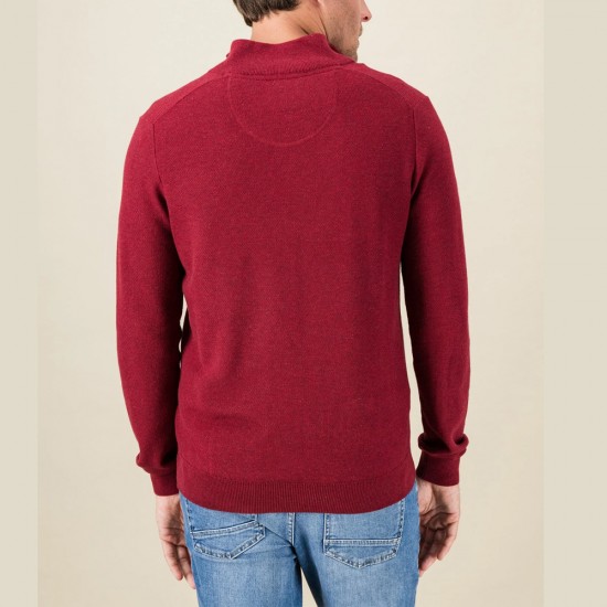 FYNCH HATTON ΠΛΕΚΤΟ HALF ZIP ΜΠΟΡΝΤΟ