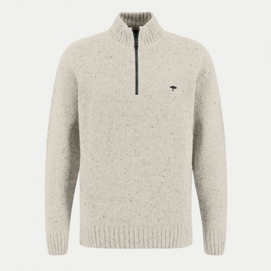 FYNCH HATTON ΠΛΕΚΤΟ HALF ZIP ΜΠΕΖ