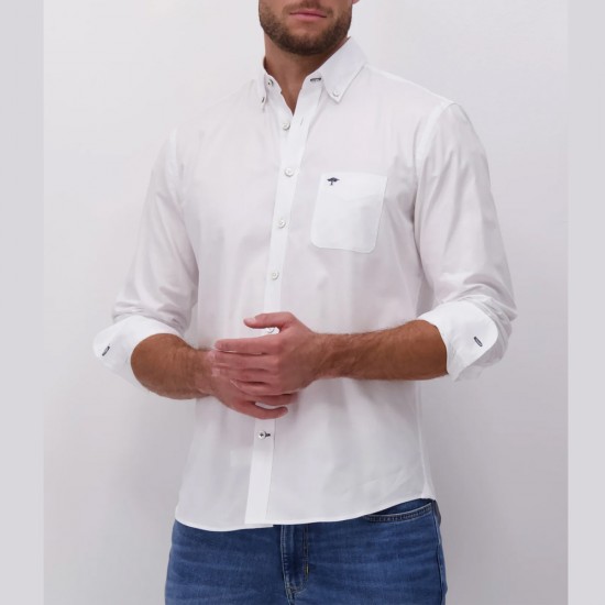 FYNCH HATTON ΠΟΥΚΑΜΙΣΟ BUTTON DOWN SUPERSOFT OXFORD ΛΕΥΚΟ