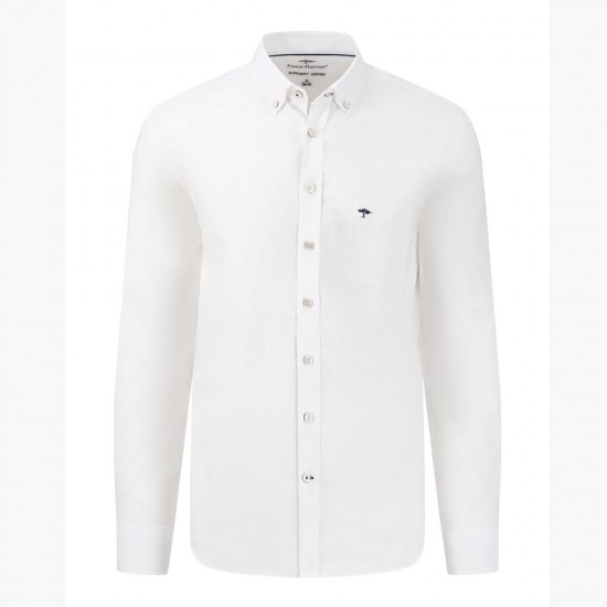 FYNCH HATTON ΠΟΥΚΑΜΙΣΟ BUTTON DOWN SUPERSOFT OXFORD ΛΕΥΚΟ
