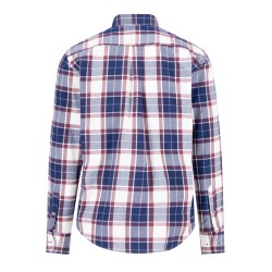 FYNCH-HATTON ΠΟΥΚΑΜΙΣΟ BUTTON DOWN CASUAL FIT ΚΑΡΩ ΛΕΥΚΟ-ΜΠΛΕ-ΜΠΟΡΝΤΟ