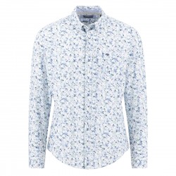 FYNCH-HATTON ΠΟΥΚΑΜΙΣΟ CASUAL FIT BUTTON DOWN FLORAL ALLOVER ΜΠΛΕ