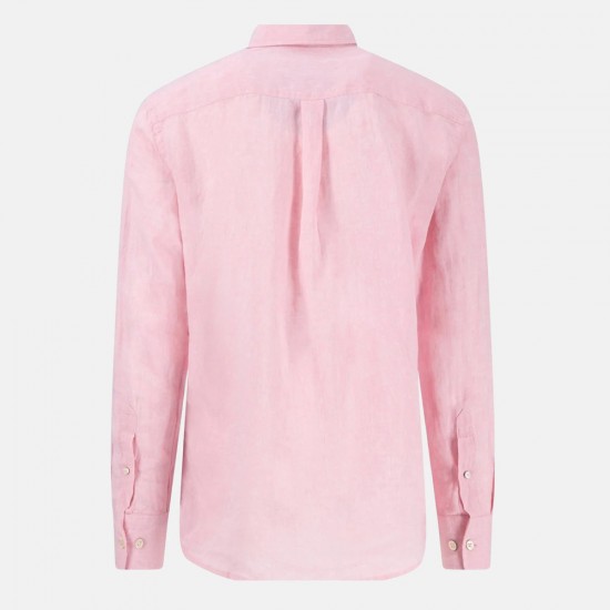 FYNCH HATTON ΠΟΥΚΑΜΙΣΟ BUTTON DOWN PURE LINEN ΡΟΖ
