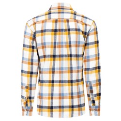 FYNCH HATTON ΠΟΥΚΑΜΙΣΟ BUTTON DOWN PREMIUM FLANNEL ΚΑΡΟ ΠΟΛΥΧΡΩΜΟ