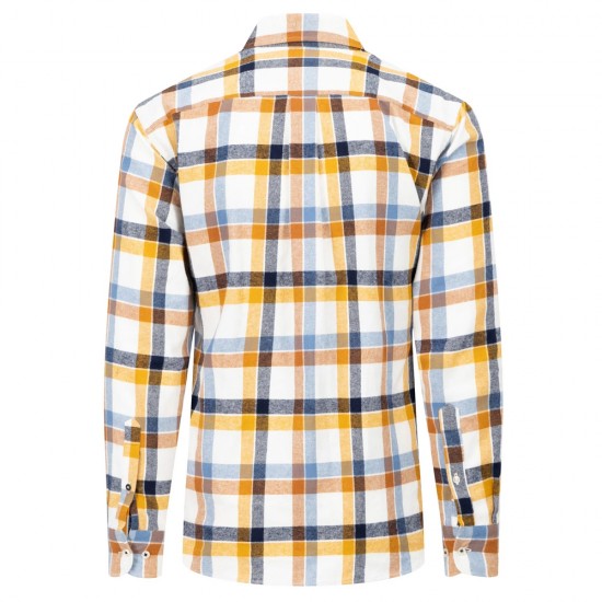 FYNCH HATTON ΠΟΥΚΑΜΙΣΟ BUTTON DOWN PREMIUM FLANNEL ΚΑΡΟ ΠΟΛΥΧΡΩΜΟ