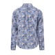 FYNCH-HATTON ΠΟΥΚΑΜΙΣΟ ΛΙΝΟ BUTTON DOWN ALLOVER PRINT ΜΠΛΕ