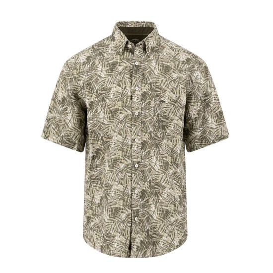 FYNCH-HATTON ΠΟΥΚΑΜΙΣΟ CASUAL FIT BUTTON DOWN ΛΙΝΟ ALLOVER PRINT ΛΑΔΙ
