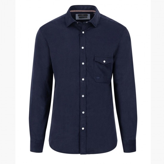 FYNCH HATTON ΠΟΥΚΑΜΙΣΟ ΚΟΤΛΕ SUPERSOFT COTTON ΜΠΛΕ