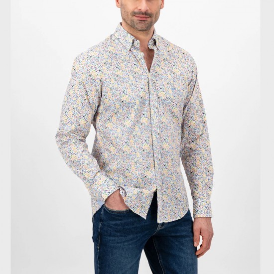 FYNCH HATTON ΠΟΥΚΑΜΙΣΟ BUTTON DOWN PREMIUM COTTON FLORAL ΠΟΛΥΧΡΩΜΟ