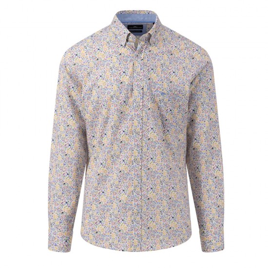 FYNCH HATTON ΠΟΥΚΑΜΙΣΟ BUTTON DOWN PREMIUM COTTON FLORAL ΠΟΛΥΧΡΩΜΟ