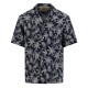 FYNCH-HATTON ΠΟΥΚΑΜΙΣΟ ΛΙΝΟ CASUAL FIT ALLOVER PRINT ΜΠΛΕ
