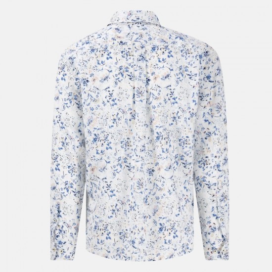 FYNCH HATTON ΠΟΥΚΑΜΙΣΟ BUTTON DOWN ΛΙΝΟ ALLOVER PRINT ΛΕΥΚΟ FYNCH HATTON ΠΟΥΚΑΜΙΣΟ BUTTON DOWN ΛΙΝΟ ALLOVER PRINT ΛΕΥΚΟ