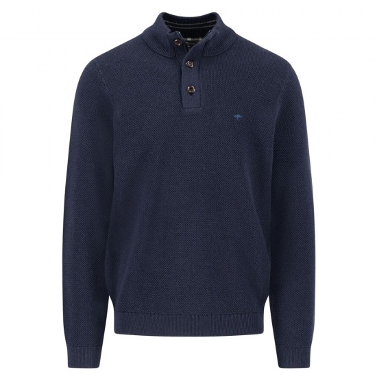 FYNCH-HATTON ΠΛΕΚΤΟ HALF ZIP CASUAL FIT ΜΠΛΕ FYNCH-HATTON ΠΛΕΚΤΟ HALF ZIP CASUAL FIT ΜΠΛΕ
