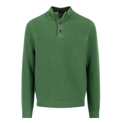 FYNCH-HATTON ΠΛΕΚΤΟ HALF ZIP CASUAL FIT ΠΡΑΣΙΝΟ