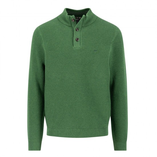 FYNCH-HATTON ΠΛΕΚΤΟ HALF ZIP CASUAL FIT ΠΡΑΣΙΝΟ FYNCH-HATTON ΠΛΕΚΤΟ HALF ZIP CASUAL FIT ΠΡΑΣΙΝΟ