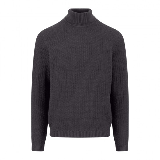 FYNCH-HATTON ΠΛΕΚΤΟ ΖΙΒΑΓΚΟ LOOSE CASUAL FIT ΑΝΘΡΑΚΙ FYNCH-HATTON ΠΛΕΚΤΟ ΖΙΒΑΓΚΟ LOOSE CASUAL FIT ΑΝΘΡΑΚΙ