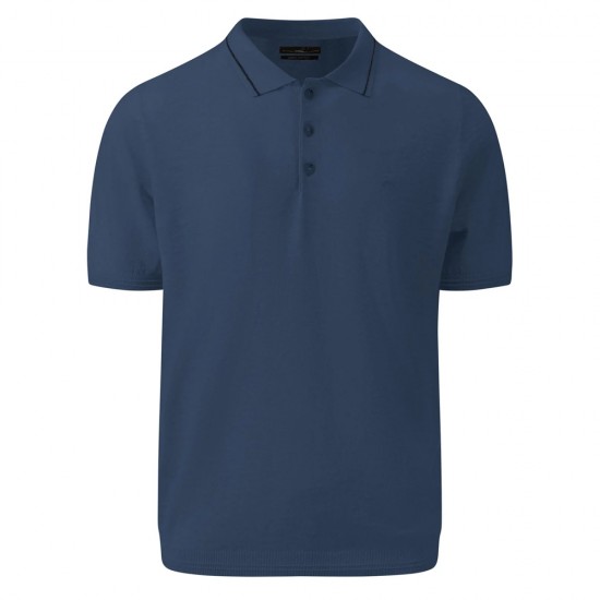 FYNCH HATTON POLO LINEN COTTON ΜΠΛΕ FYNCH HATTON POLO LINEN COTTON ΜΠΛΕ