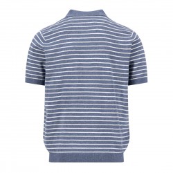 FYNCH-HATTON POLO ΠΛΕΚΤΟ CASUAL FIT ΡΙΓΕ ΜΠΛΕ