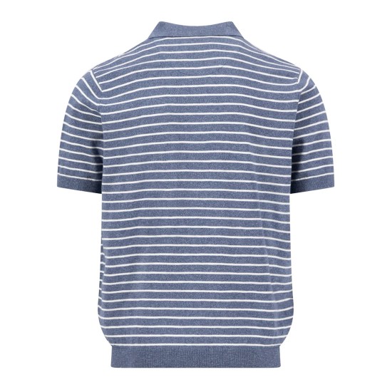 FYNCH-HATTON POLO ΠΛΕΚΤΟ CASUAL FIT ΡΙΓΕ ΜΠΛΕ