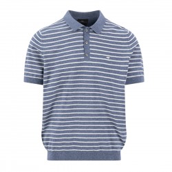 FYNCH-HATTON POLO ΠΛΕΚΤΟ CASUAL FIT ΡΙΓΕ ΜΠΛΕ