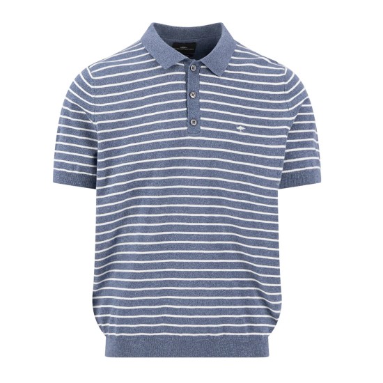FYNCH-HATTON POLO ΠΛΕΚΤΟ CASUAL FIT ΡΙΓΕ ΜΠΛΕ