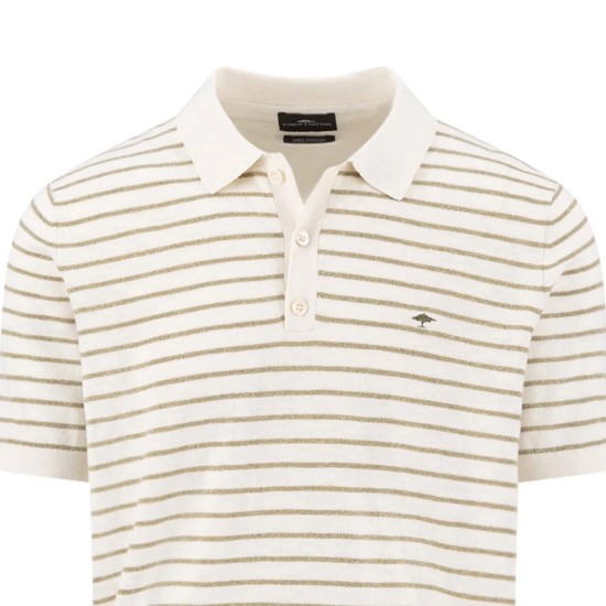 FYNCH-HATTON POLO ΠΛΕΚΤΟ CASUAL FIT ΡΙΓΕ ΜΠΕΖ