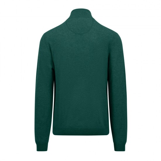 FYNCH HATTON ΠΛΕΚΤΟ HALF ZIP MERINO CASHMERE ΠΡΑΣΙΝΟ