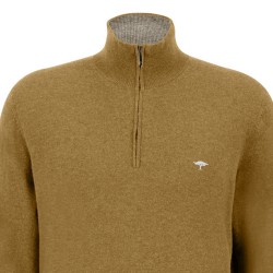 FYNCH-HATTON ΠΛΕΚΤΟ HALF ZIP MERINO CASHMERE ΚΑΜΕΛ
