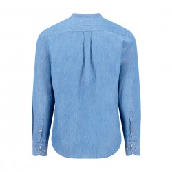 FYNCH-HATTON ΠΟΥΚΑΜΙΣΟ ΜΑΟ CASUAL FIT PREMIUM DENIM ΜΠΛΕ