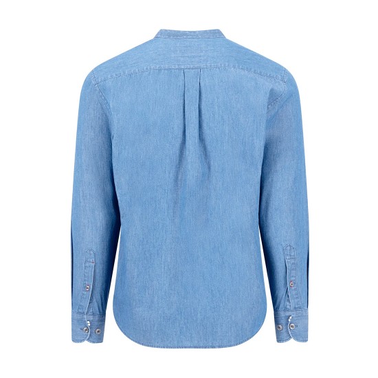 FYNCH-HATTON ΠΟΥΚΑΜΙΣΟ ΜΑΟ CASUAL FIT PREMIUM DENIM ΜΠΛΕ