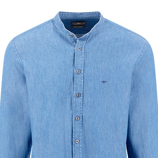 FYNCH-HATTON ΠΟΥΚΑΜΙΣΟ ΜΑΟ CASUAL FIT PREMIUM DENIM ΜΠΛΕ