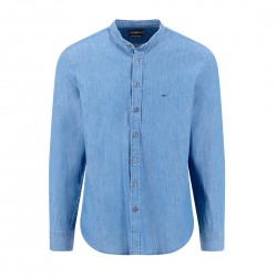 FYNCH-HATTON ΠΟΥΚΑΜΙΣΟ ΜΑΟ CASUAL FIT PREMIUM DENIM ΜΠΛΕ