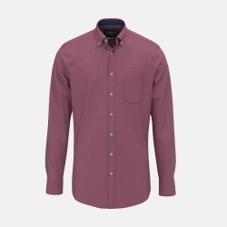 FYNCH-HATTON ΠΟΥΚΑΜΙΣΟ FLANNEL BUTTON DOWN CASUAL FIT ΜΠΟΡΝΤΟ