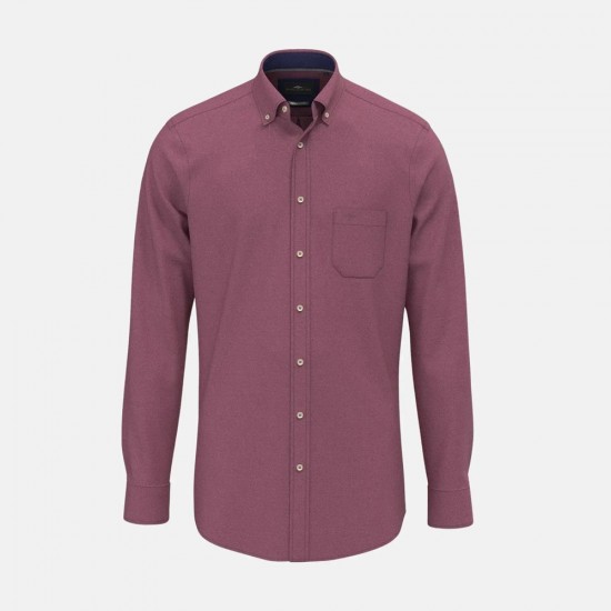 FYNCH-HATTON ΠΟΥΚΑΜΙΣΟ FLANNEL BUTTON DOWN CASUAL FIT ΜΠΟΡΝΤΟ FYNCH-HATTON ΠΟΥΚΑΜΙΣΟ FLANNEL BUTTON DOWN CASUAL FIT ΜΠΟΡΝΤΟ