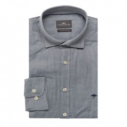 FYNCH-HATTON ΠΟΥΚΑΜΙΣΟ PREMIUM OXFORD CASUAL FIT ΜΠΛΕ-ΓΚΡΙ