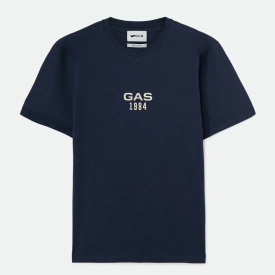 GAS T-SHIRT REGULAR FIT LOGO ΜΠΛΕ