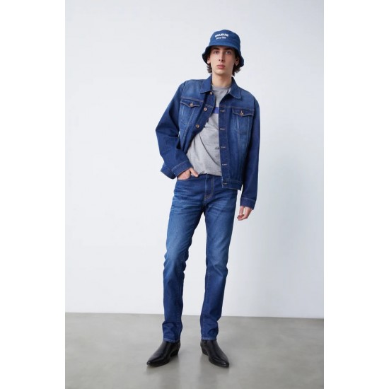 GAS παντελονι jeans Slim fit  ALBERT SIMPLE REV W020 μπλε