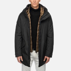GEOX ΜΠΟΥΦΑΝ M TERRESTRE LONG PARKA AMPHIBIOX ΜΑΥΡΟ