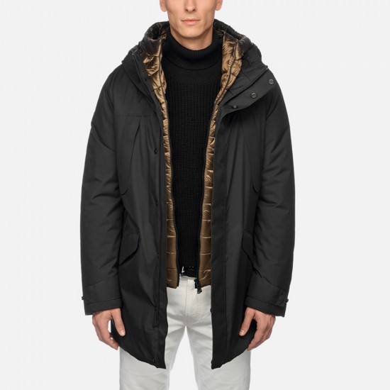 GEOX ΜΠΟΥΦΑΝ M TERRESTRE LONG PARKA AMPHIBIOX ΜΑΥΡΟ