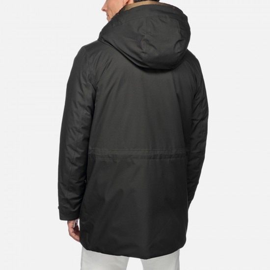 GEOX ΜΠΟΥΦΑΝ M TERRESTRE LONG PARKA AMPHIBIOX ΜΑΥΡΟ