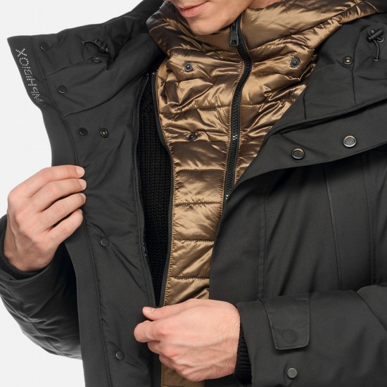 GEOX ΜΠΟΥΦΑΝ M TERRESTRE LONG PARKA AMPHIBIOX ΜΑΥΡΟ