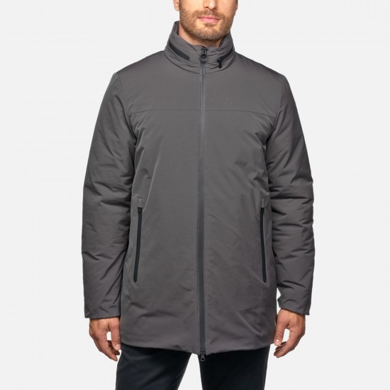 GEOX ΜΠΟΥΦΑΝ SPHERICA COAT AIR INSULATION ΣΚΟΥΡΟ ΓΚΡΙ GEOX ΜΠΟΥΦΑΝ SPHERICA COAT AIR INSULATION ΣΚΟΥΡΟ ΓΚΡΙ