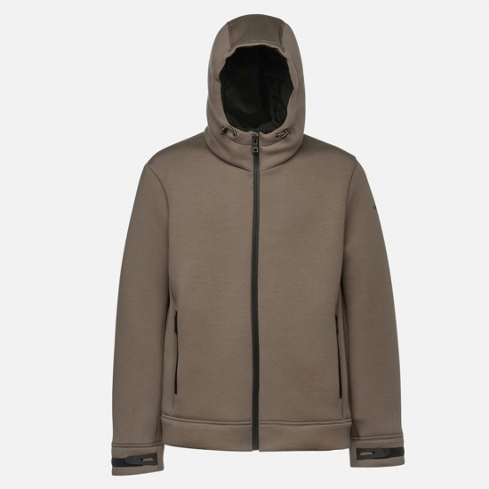 GEOX ΖΑΚΕΤΑ SWEATER HOOD ZIP ΜΕ ΚΟΥΚΟΥΛΑ ΓΚΡΙ