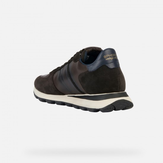 GEOX ΠΑΠΟΥΤΣΙΑ SNEAKERS U SPHERICA VSERIES ΚΑΦΕ