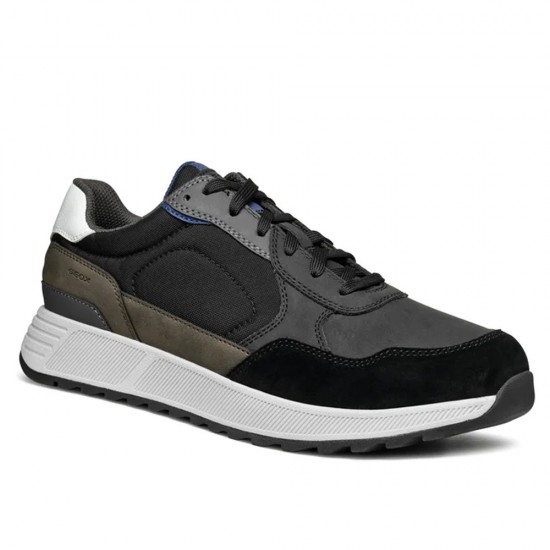 GEOX ΠΑΠΟΥΤΣΙΑ SNEAKERS MOLVENO B ΛΕΥΚΟ-ΜΑΥΡΟ