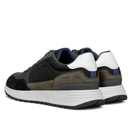 GEOX ΠΑΠΟΥΤΣΙΑ SNEAKERS MOLVENO B ΛΕΥΚΟ-ΜΑΥΡΟ