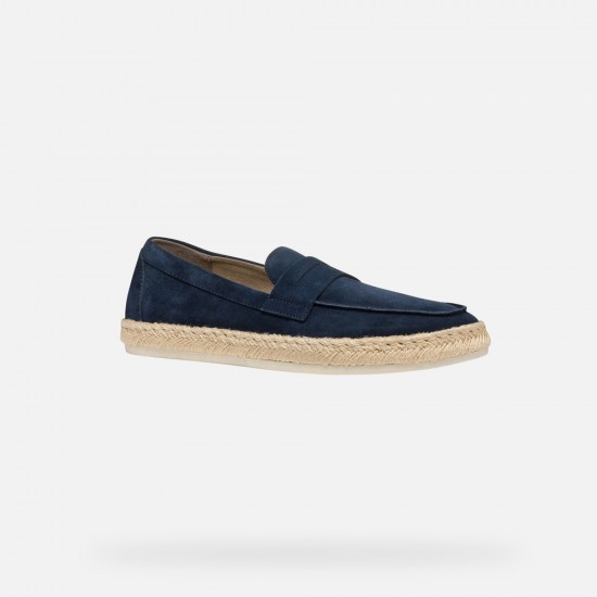 GEOX ΠΑΠΟΥΤΣΙΑ LOAFERS SUEDE U COSTUNI ΜΠΛΕ