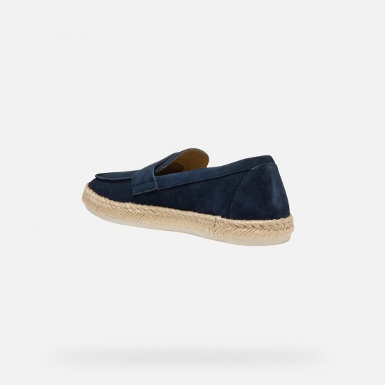 GEOX ΠΑΠΟΥΤΣΙΑ LOAFERS SUEDE U COSTUNI ΜΠΛΕ